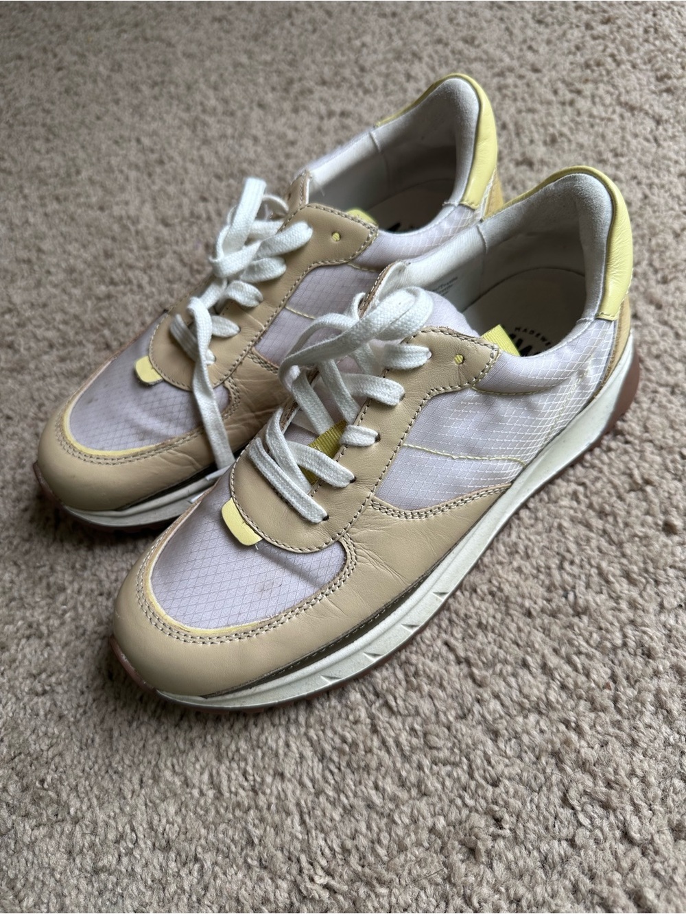 Madewell Kickoff Trainer Sneaker in Cream and Yellow - Picture 2 of 6